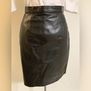 Black Vintage Leather Skirt